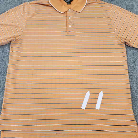 Brooks Brothers Shirt Mens XXL Orange Striped Polo Country Club ProSport Casual - Picture 12 of 16